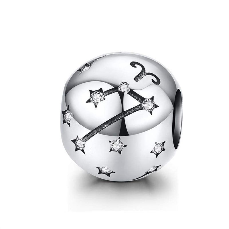 LAMOONY Constellation Charm 925 Sterling Silver Aries Charm Birthday Charm Anniversary Charm Love Charm Faith Charm for Pandora Charm Bracelet (Aries(3.21-4.19)) - Image 1